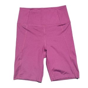 Girlfriend Collective Essential High Ride Bike Shorts Plum